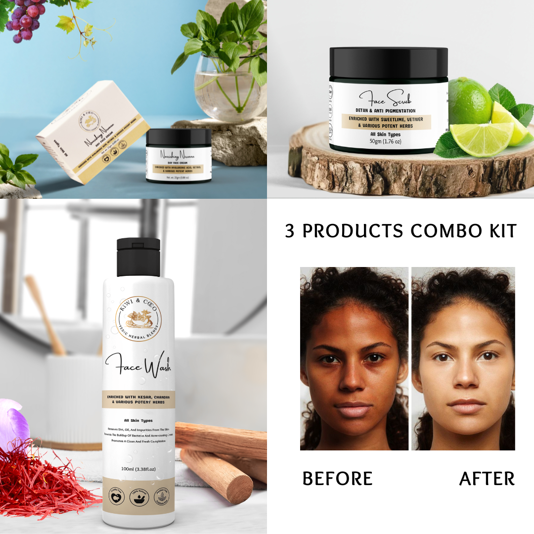Natural Skin Whitening/Lightening/Brightening Combo - 3 Products